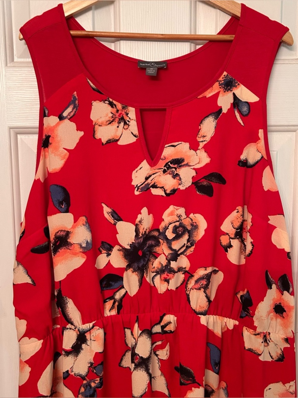 Market & Spruce Red‎ Floral Sleeveless dress Size 3X
